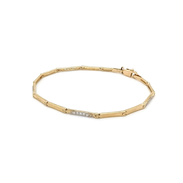 Gold Ladies Bracelet with Zircons