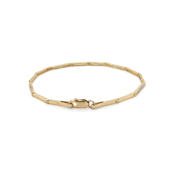 Gold Ladies Bracelet with Zircons