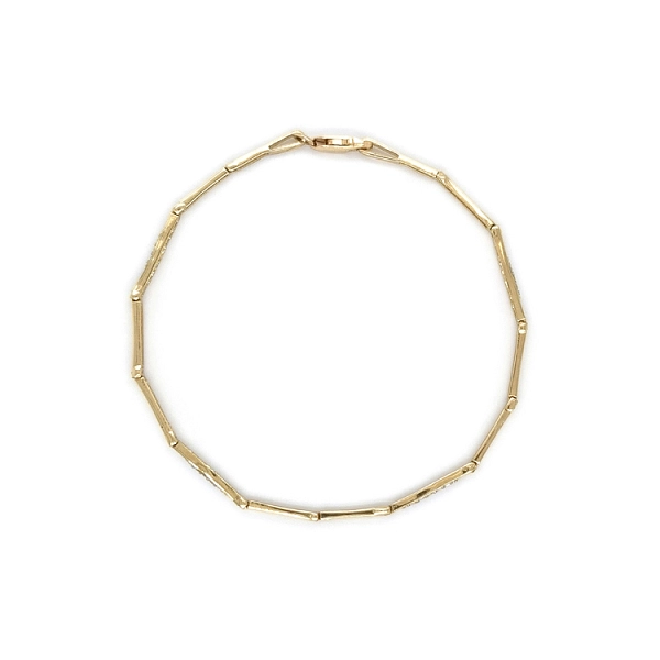 Gold Ladies Bracelet with Zircons