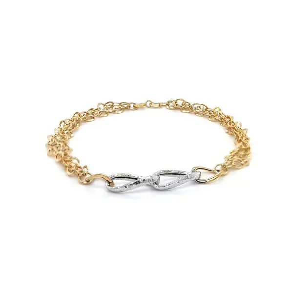 Zlatý Dámský Náramek z Kombinovaného Zlata