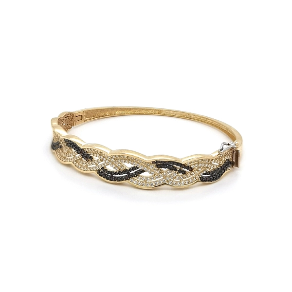Gold Bracelet with Zircons