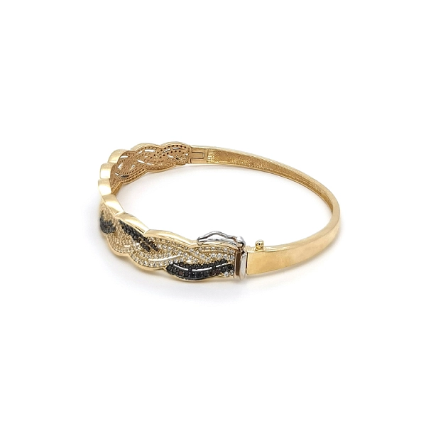 Gold Bracelet with Zircons