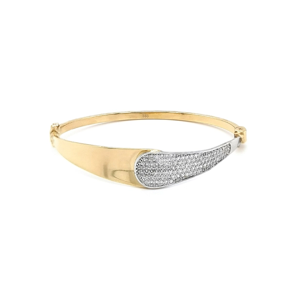 Gold Bracelet with Zircons