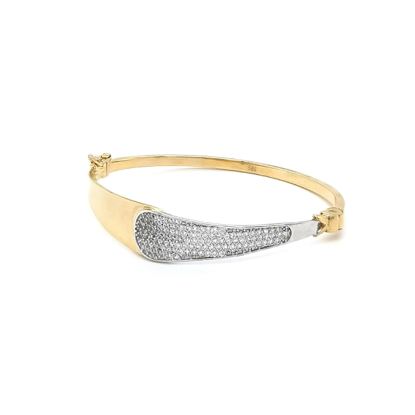 Gold Bracelet with Zircons