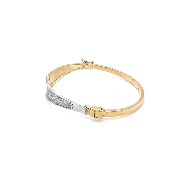 Gold Bracelet with Zircons