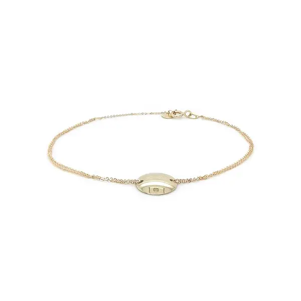 Zlatý Náramek s Kulatou Destičkou