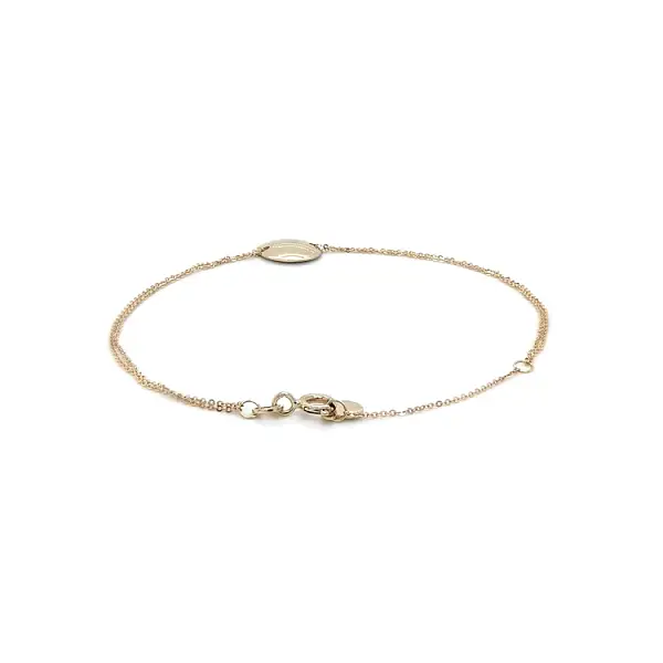 Zlatý Náramek s Kulatou Destičkou