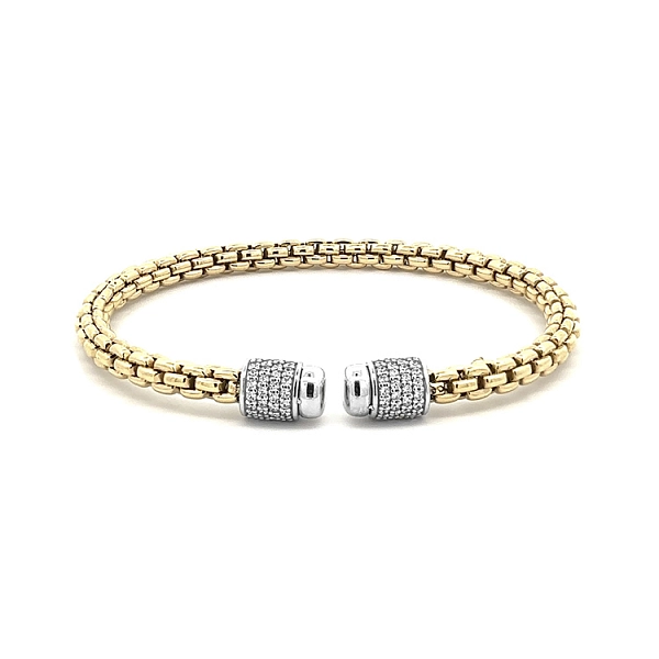 Gold Fixed Bracelet with Zircons