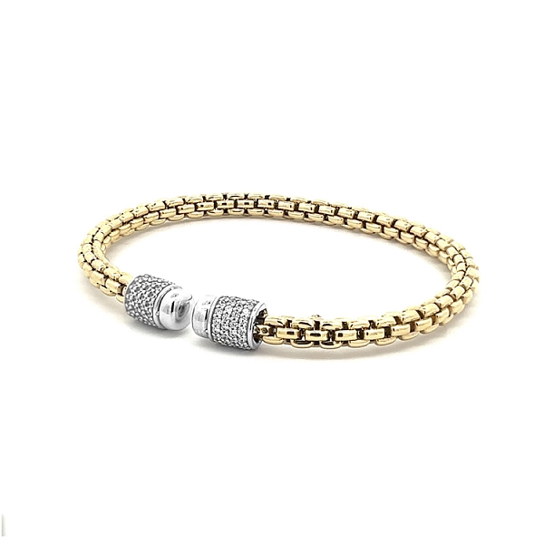 Gold Fixed Bracelet with Zircons