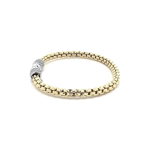 Gold Fixed Bracelet with Zircons