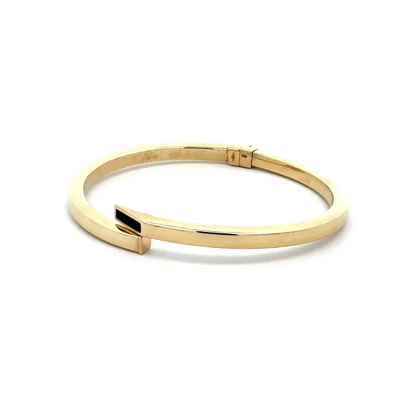 Zlatý Pevný Náramek s Smaltem