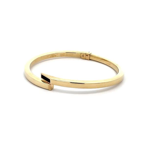 Gold Solid Bracelet with Enamel