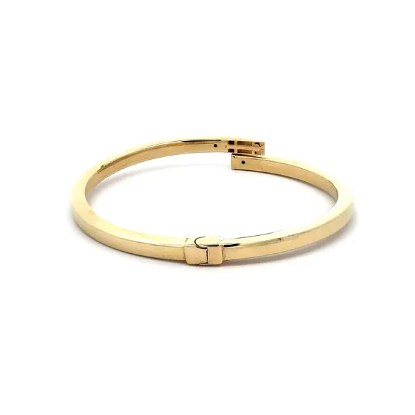 Zlatý Pevný Náramek s Smaltem