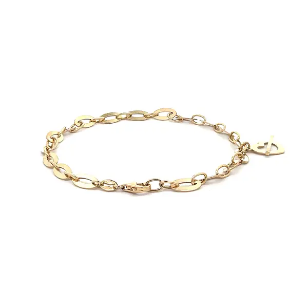 Zlatý Náramek s Přívěsekem Srdce