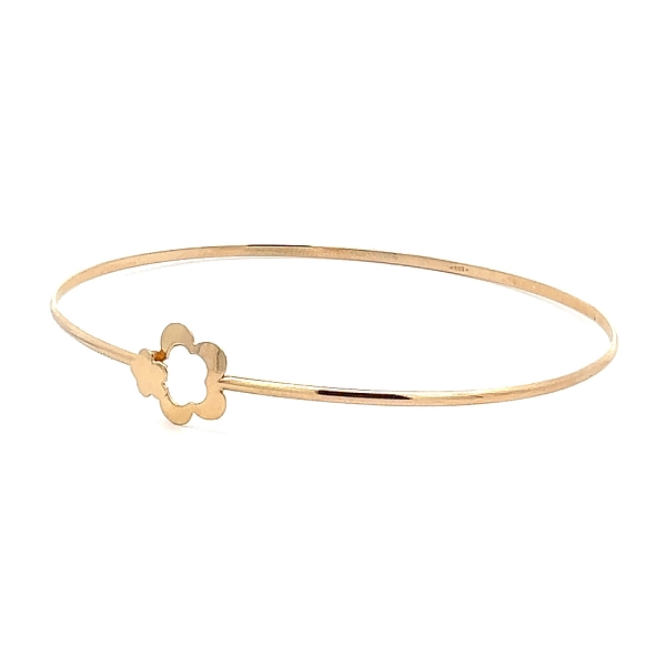 Gold Bangle Bracelet Flower
