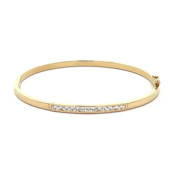 Zlatý Bangle Náramek se Zirkony