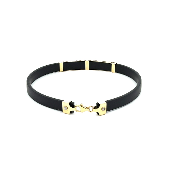 Gold Bracelet with Rubber