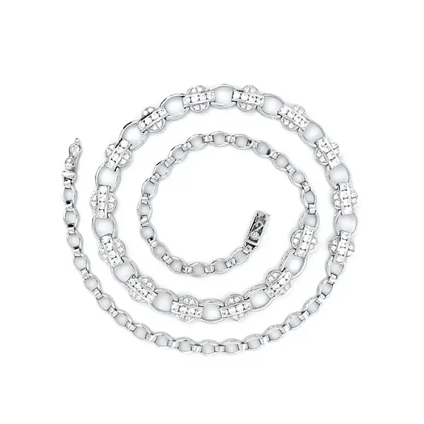 Dámský Náhrdelník z Bílého Zlata se Zirkony