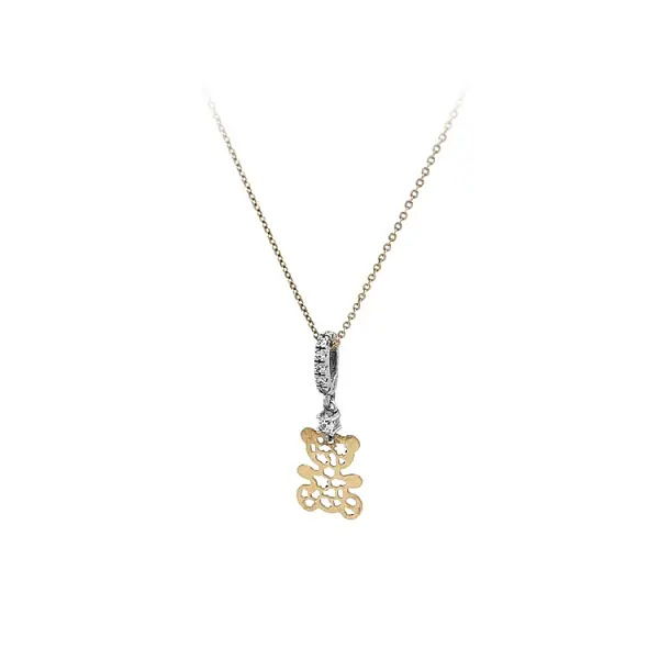 Zlatý Náhrdelník Medvídek z Kombinovaného Zlata