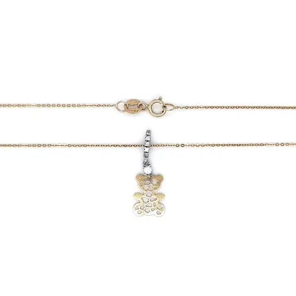 Zlatý Náhrdelník Medvídek z Kombinovaného Zlata