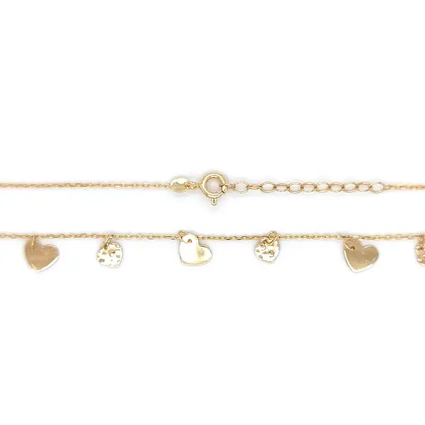 Zlatý Dámský Náhrdelník Srdíčka