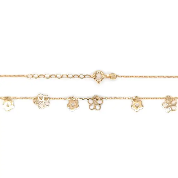 Zlatý Dámský Náhrdelník Květiny