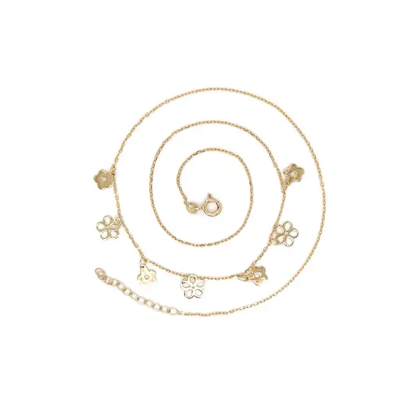 Zlatý Dámský Náhrdelník Květiny