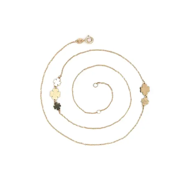 Zlatý Dámský Náhrdelník Květiny