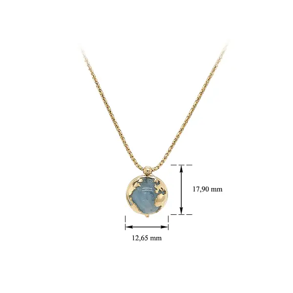 Zlatý Náhrdelník s Modrým Kamenem