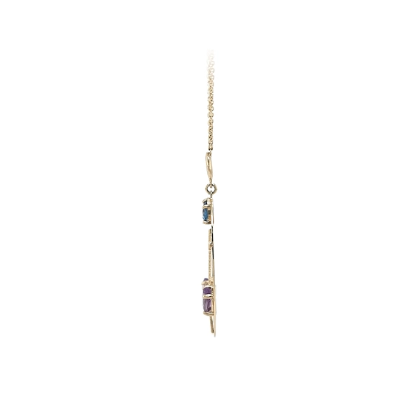 Gold Necklace with Coloured Stones