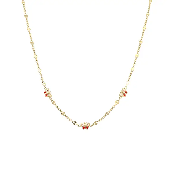 Zlatý Dětský Náhrdelník s Motýlky