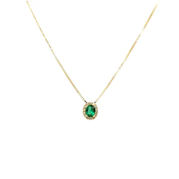 Zlatý Náhrdelník se Zeleným Kamenem