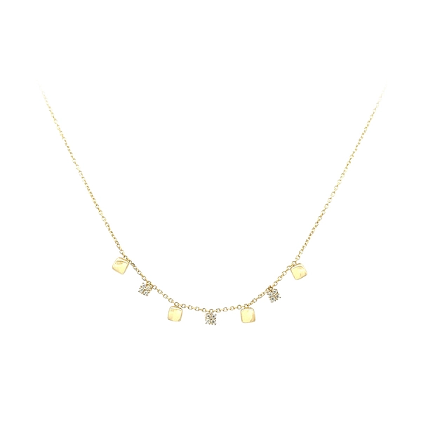 Gold Necklace with Zircons
