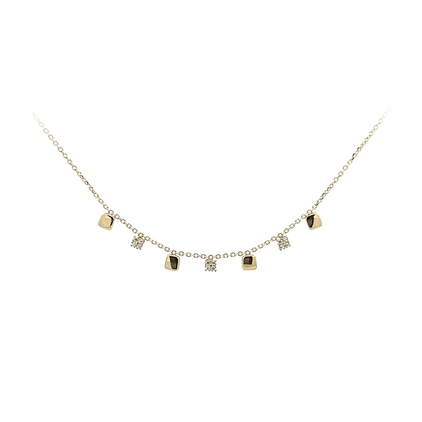 Gold Necklace with Zircons