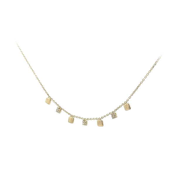 Gold Necklace with Zircons