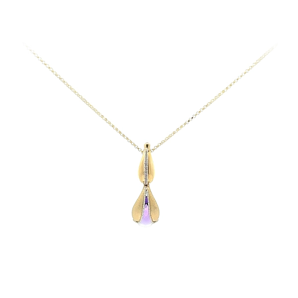 Gold Necklace with Purple Stone