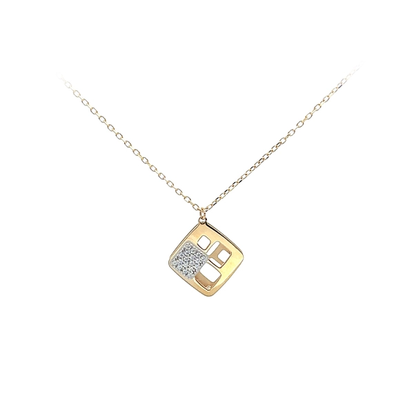 Gold Necklace with Zircons