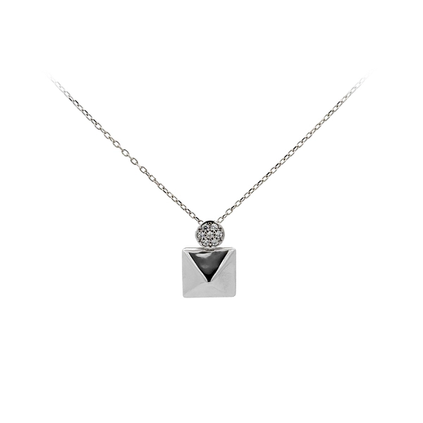 Necklace with White Gold Zircons