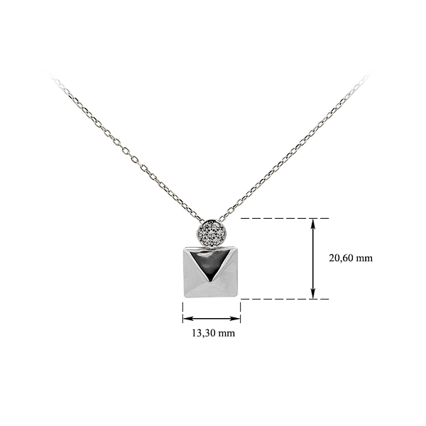 Necklace with White Gold Zircons