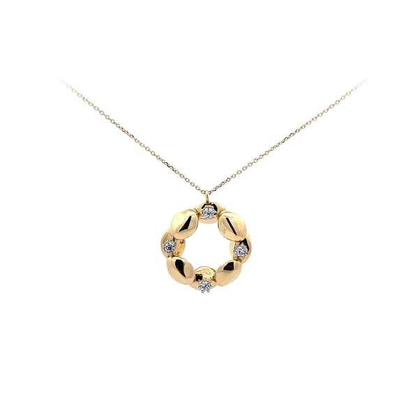 Gold Necklace with Zircons