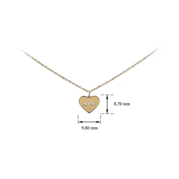 Zlatý Náhrdelník Srdce Love