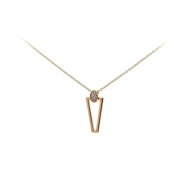 Gold Necklace with Zircons