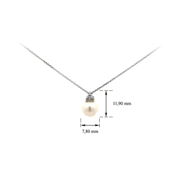 Náhrdelnk s Perlou z Bílého Zlata