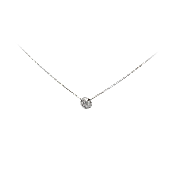 Necklace with White Gold Zircons