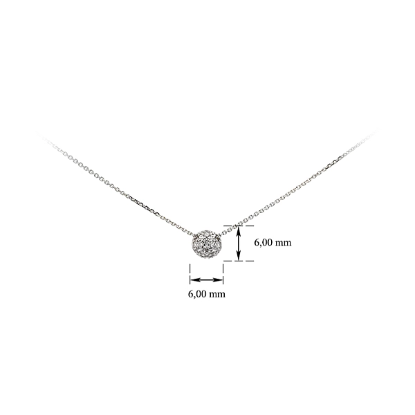 Necklace with White Gold Zircons