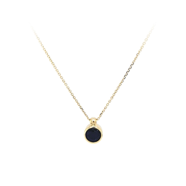 Gold Necklace with Blue Stone