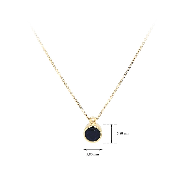 Gold Necklace with Blue Stone