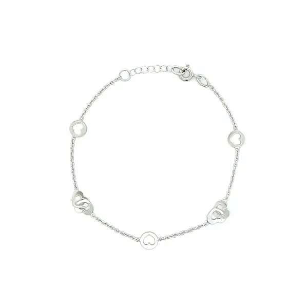 Řetízek z Bílého Zlata Srdíčky