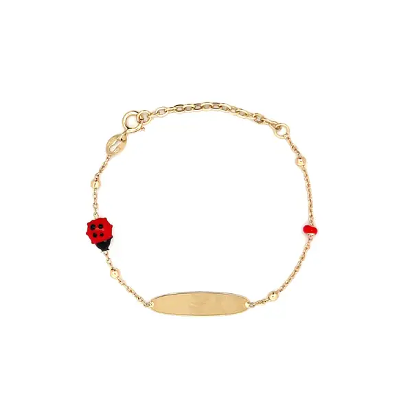 Zlatý Dětský Náramek s Destičkou na Gravírovaní