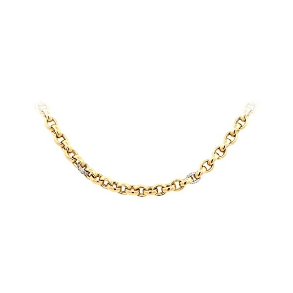 Gold Necklace with Zircons